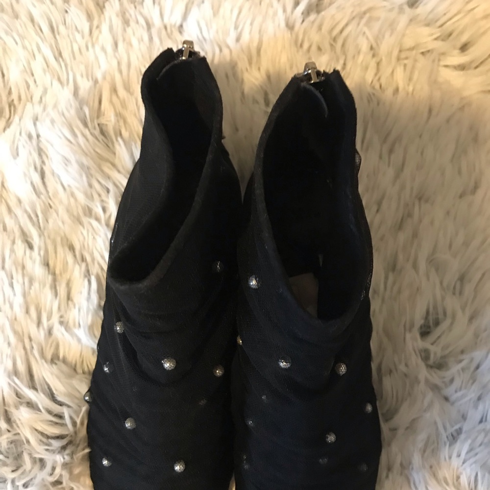 Zara Embellished Tulle & Pearl ankle Booties - Picture 3 of 8